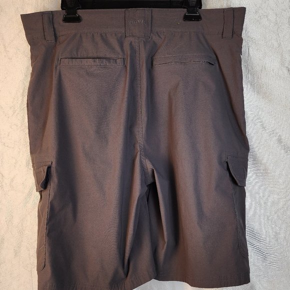 Mens gray size 36 Orvis Stretch Cargo Shorts with Hidden Zippers - EXCELLENT! - Picture 3 of 14